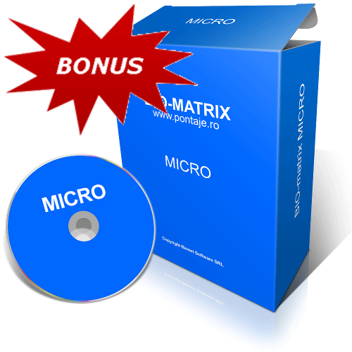 La achiziția acestui produs primiți gratuit și programul de pontaj BIO-matrix MICRO, cu interfață de utilizare și manuale în Limba Română.
