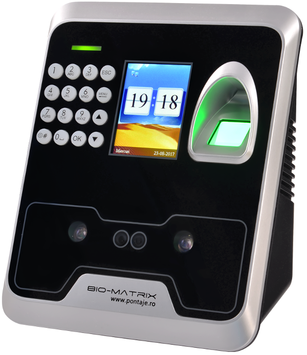 Sistem de pontaj și control acces cu cod + pin, cartelă, amprentă sau imagine facială