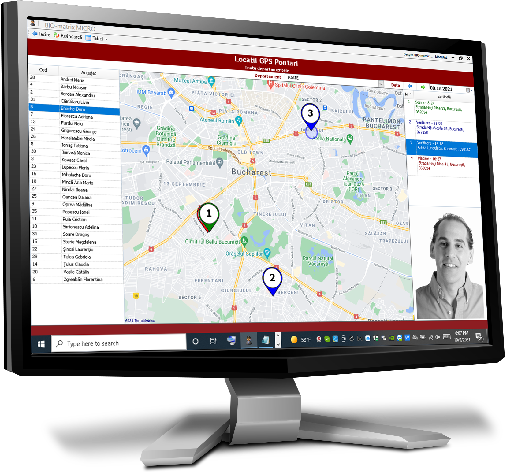 Pozitii Gps Pontari Traseu : Pozitii Gps Pontari Traseu : Pontaj si Control Acces : Biomatrix